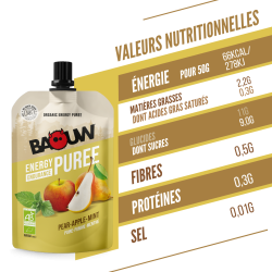 Compotes énergétiques Poire - Pomme - Menthe